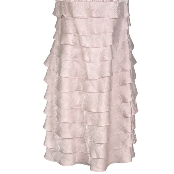 Ruffle Tiered Sleeveless Blush Pink Womens 4 Easter Spring Dress By London Times - Picture 5 of 15